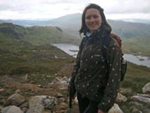 The Three Peaks Challenge involves climbing Ben Nevis, Scafell Pike and Snowdon, the highest mountains in Scotland, England and Wales respectively. Andrea pictured here taking a well deserved breather.