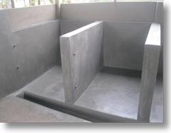 Individual kennels skimmed with concrete