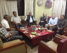 Professor Dhakal very generously invited the HART co-founders to join he and his senior colleagues for dinner