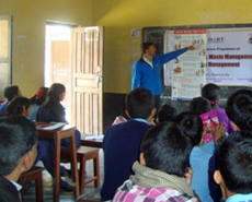 Narayan hard at work during one of the school visits