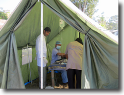 Tented operating theatre