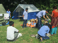Pre-med, operating & recovery tents were set up in Kopan