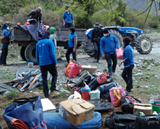 The road became so difficult that we had to abandon the hired 4WD vehicles and use the local tractor