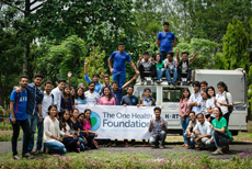 Staff from The One Health Foundation and HART, and the students from the AFU