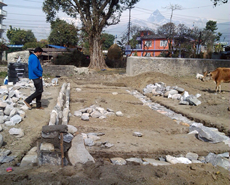 Foundations being constructed for the new surgery/office block