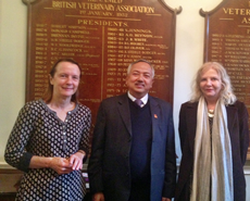 (L-R) Helena Cotton, Professor Dhakal and Barbara Webb at the BVA