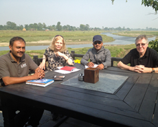 L-R: Khageshwaar Sharma, Barbara Webb, Sirjan Bastola, Jim Pearson